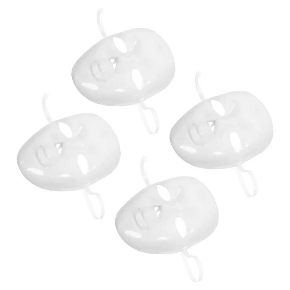 

4Pcs Blank White Masks DIY Craft Paintable Masquerade Halloween Party Supplies Comfortable Reusable White Plastic Mask