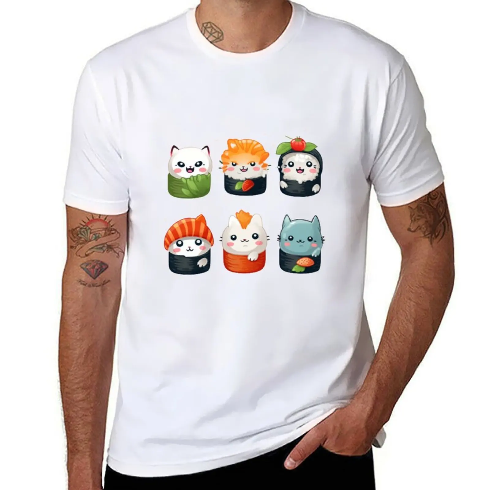 

Sushi Cats T-Shirt t shirts for man graphic tees man t shirts cotton T-Shirt