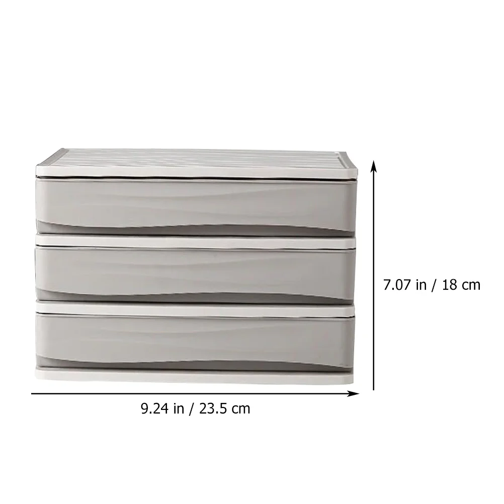 Filing Cabinet Office Desktop Storage Sundries Container Organizer Multi-layer Drawer Plastic Craft Box Jewelry 235X18CM Grey