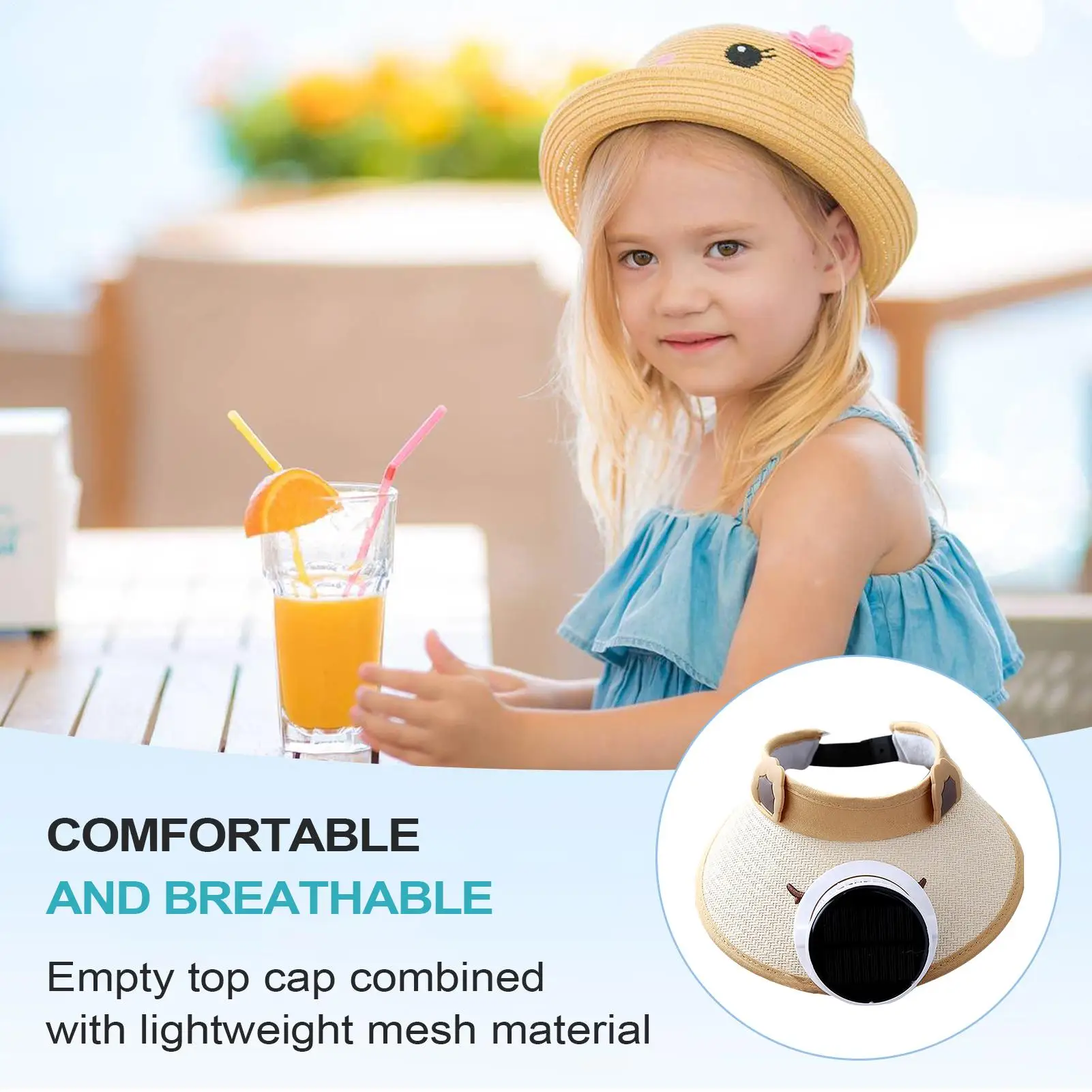 

Hat With Fan Solar Hat With Built In Fan Visor Cooling 3 Speed Adjustment For Yoga Hiking Festival Vacation Outdoor Garden Pool