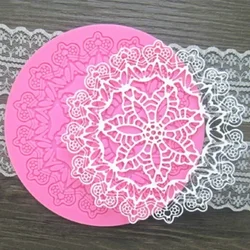 1 Pcs Lace Molds Cake Decorating Tools Round Kitchen Gadgets Silicone Snowflake Shape Food Grade Fondant Mould Baking Mat