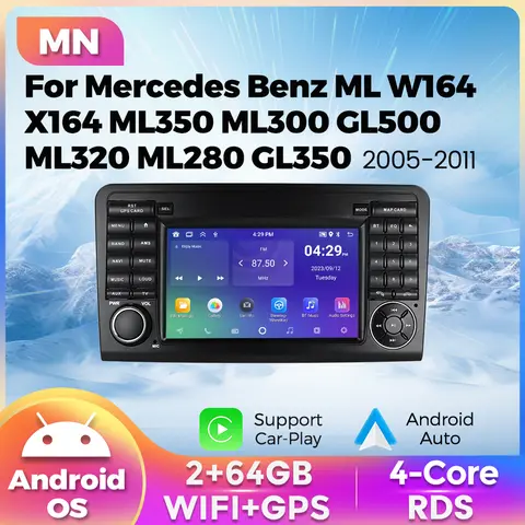 Navifly, sistema Android inalámbrico para coche con Carplay, compatible con Mercedes Benz ML W164 X164 ML350 ML300 GL500 ML320 ML280 GL350, radio FM, Bluetooth, RDS y GPS.