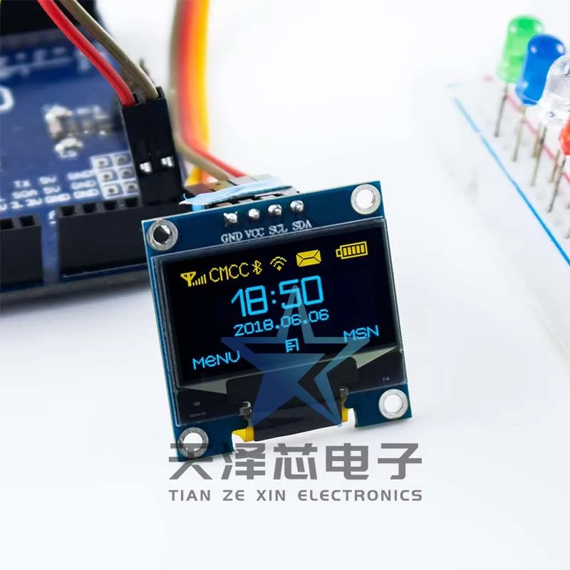 Модуль ЖК-экрана Oled I2C Iic для связи, синий/желтый/синий, 0,96 дюйма, два цвета, белый