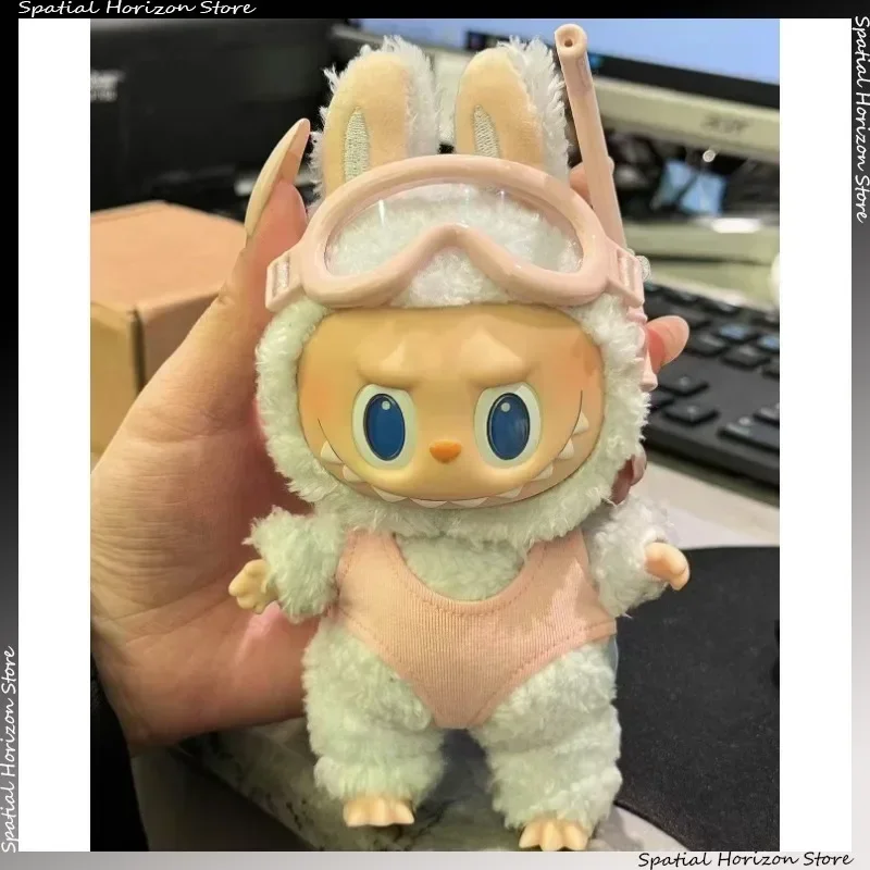 Minipop Sexy Badpak Labubu I II Badmode 10-15 cm Pluche Pop Effen Kleur Eendelig Badpak Modepop Kleding Accessoires