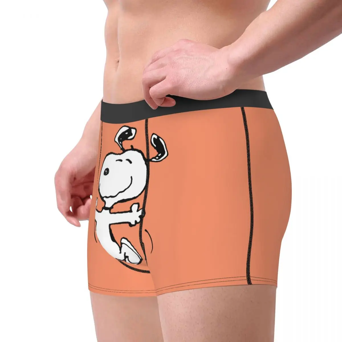 Men Snoopy Boxer Briefs Shorts Panties Soft Underwear Cartoon Homme Funny S-XXL Underpants