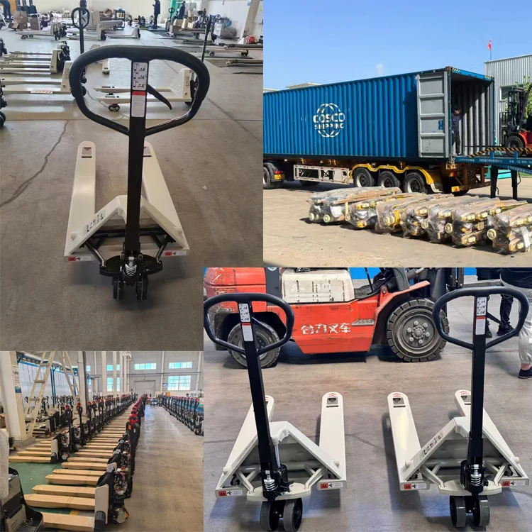 OEM-Trolley-Handgabelstapler für Lager und Logistik. Robuste 5-Tonnen-Stahl-Palettenheber-Maschine mit Skate