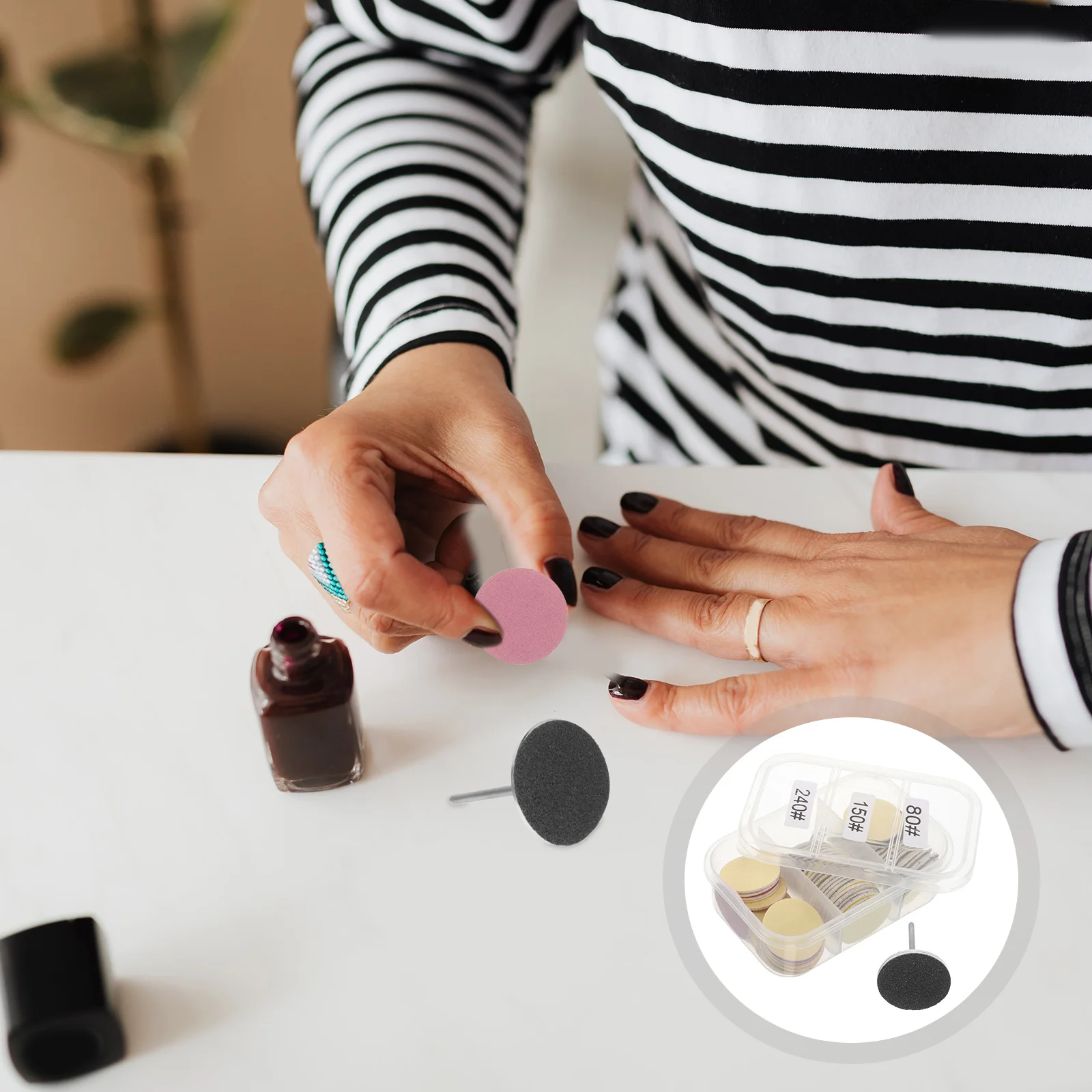 

1Set Nail Sanding Discs 25Mm Replacement Sandpaper Foot Sanding Paper 80 150 240 Grit Electric Pedicure Dead Skin Remover