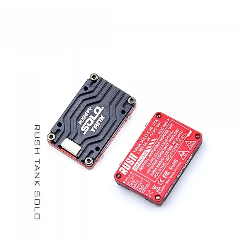 RUSHFPV RUSH TANK SOLO VTX 5.8G Nadajnik Wideo z Obudową CNC 1.6W Regulowany 2-6S Mikrofon do Dronów FPV Dalekiego Zasięgu