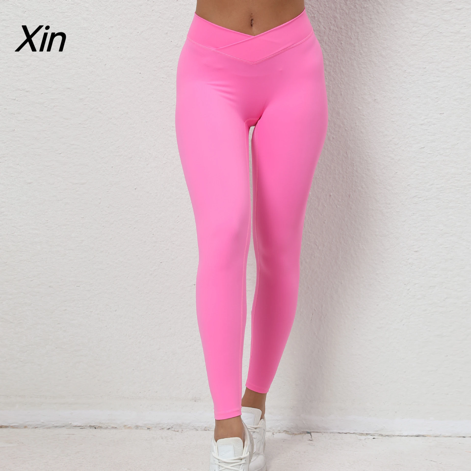 V Cross Waist Fitness Pants Women Nude Feeling Buttock Lifting Yoga Pants Quick Dry Push-Up Tights Sweatpants Gym Leggings Women