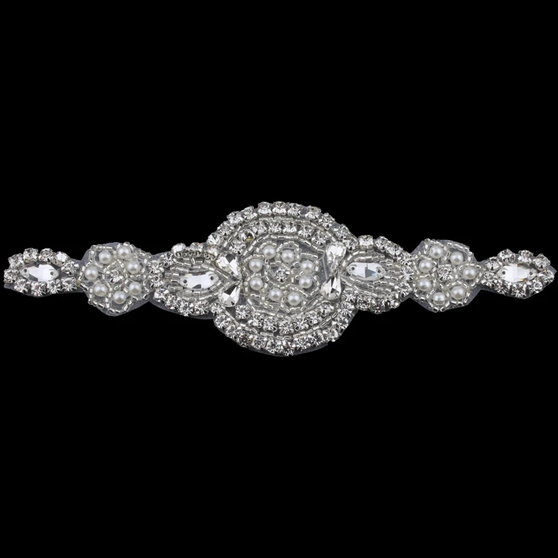 

20PC Handmade Bling Beaded Rhinestone Applique Sew On Manual Flatback Crystal Flower Cloth for Dresses Craft Supplies