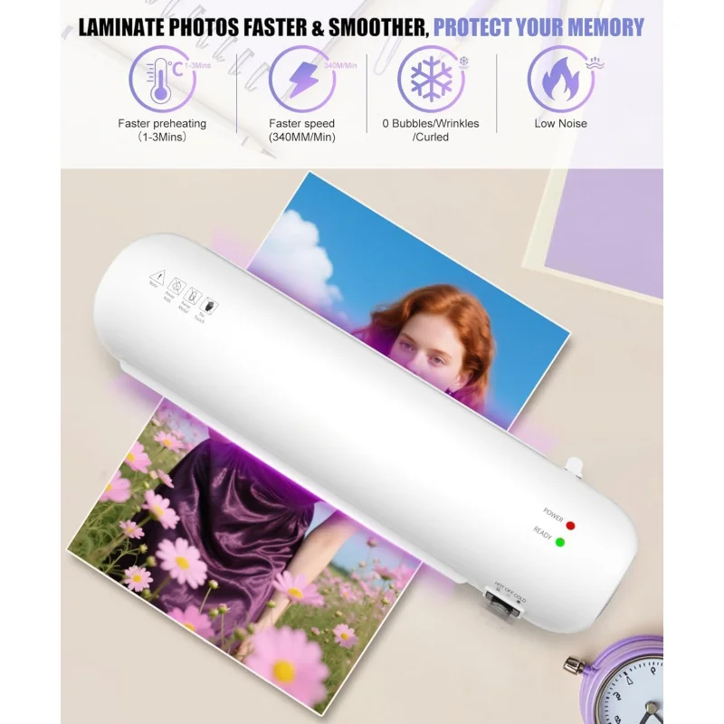 

Suitable for both home and office useA4Small laminating machine for photos and documents, silent and no paper jams