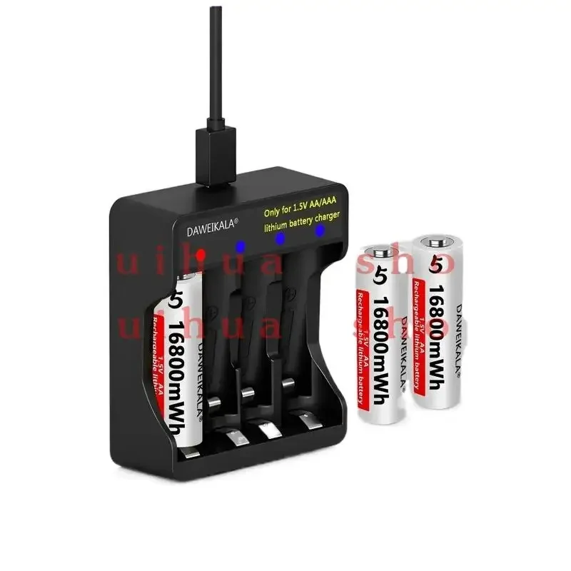 New AA Battery 1.5V Li ion AA Rechargeable Batteries High capacity 16800mWh For Remote Control Toy Battery Light Fast charging