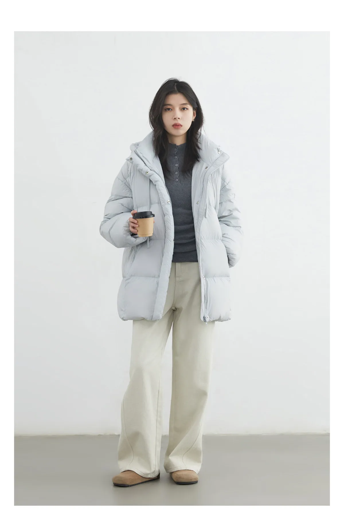 CHIC VEN New Women Down Jacket Solid Loose Casual Hooded Ladies Down Jacket for Woman 90 White Duck Down Coat Autumn Winter 2025