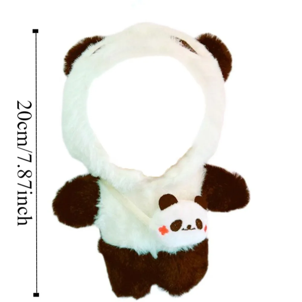 Panda Overall 20cm Baumwolle Puppe Kleidung Mini Tasche Onesuit Puppe Winter Outfit Plüsch niedlichen Plüsch Puppen Kleidung Kinder Geschenk