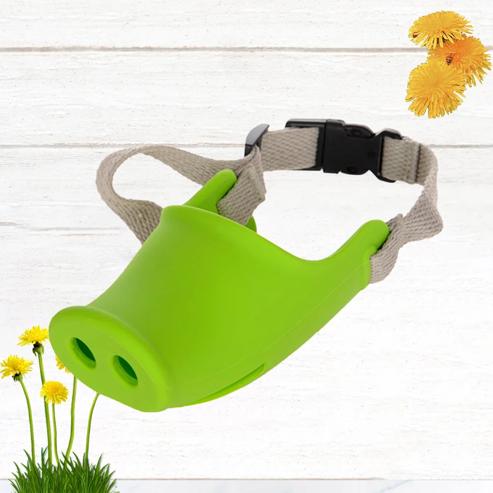 

Adjustable Pig Mouth Shape Dog Muzzle Green Size S For Pet Safety Anti Biting Anti Barking Device Durable Puppy Mouth