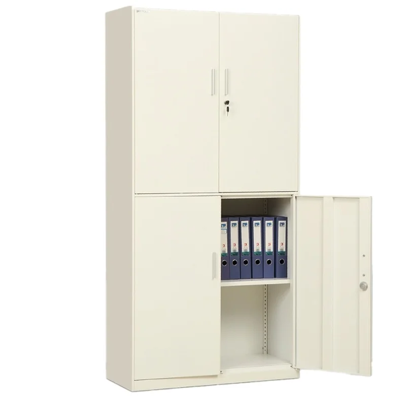 Steel Storage Office Furniture Cabinet 4 Swing Door Metal Storage  File Cabinet with Shelf