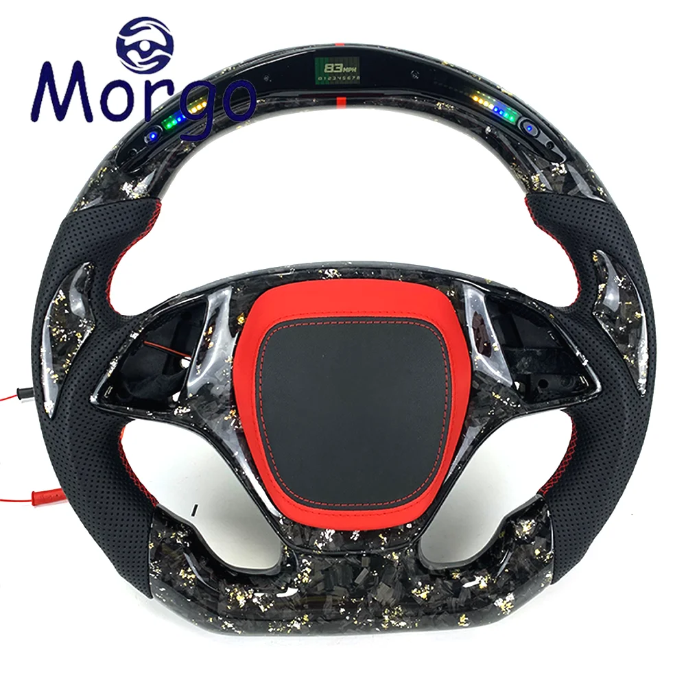 

Racing Style Design for Chevrolet Customized LED Golden Forged Carbon Fiber Steering Wheel Suit for Corvette C7 Z06 ZR1