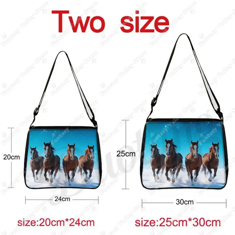 The Racing Horse Graphic Print Shoulder Bag Galloping Horse Women Handbag Phone Wallet Key Holder Large Capacity Bag for Ladies