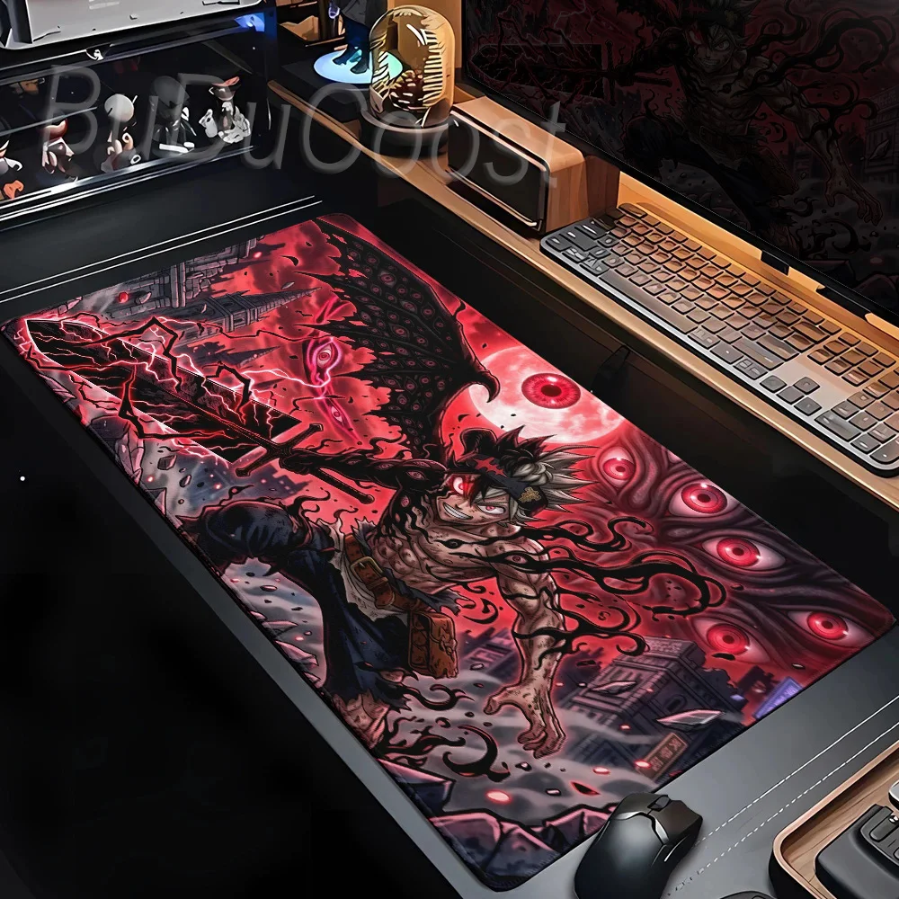 HD Anime B-Black Clover Mousepad Deskpad PC Gaming Mechanical Keyboard Tablemat Large Rubber Washable Non-Slip Overlock Playmat