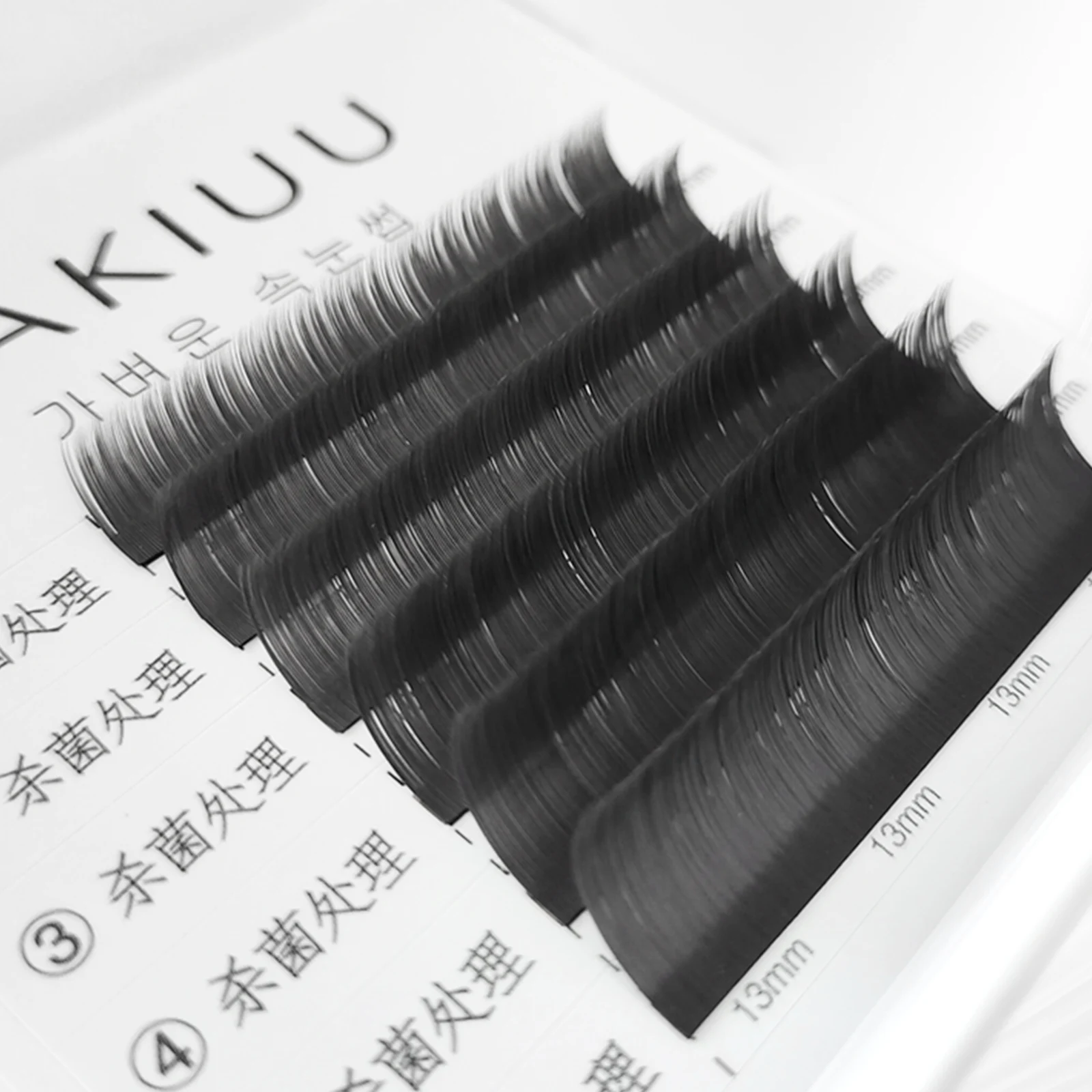 LAKIUU C D Ellipse Flat False Eyelash Extension Matte Split-tips Fake Eyelash Dark Black Flat Ellipse Eyelashes Makeup Lashes