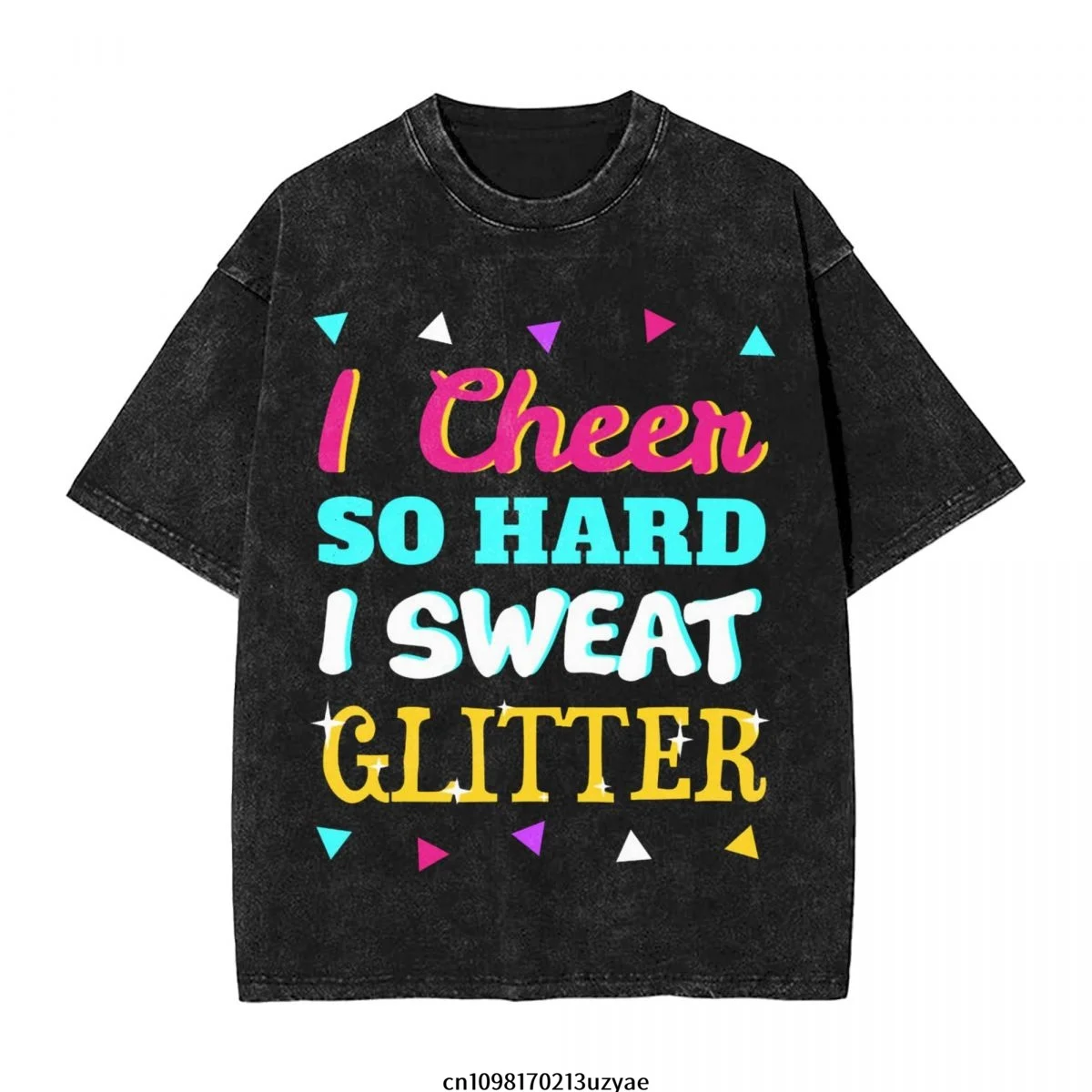 

Мужская винтажная хлопковая футболка с короткими рукавами I Cheer So Hard I Sweat Glitter, летняя футболка в стиле хип-хоп