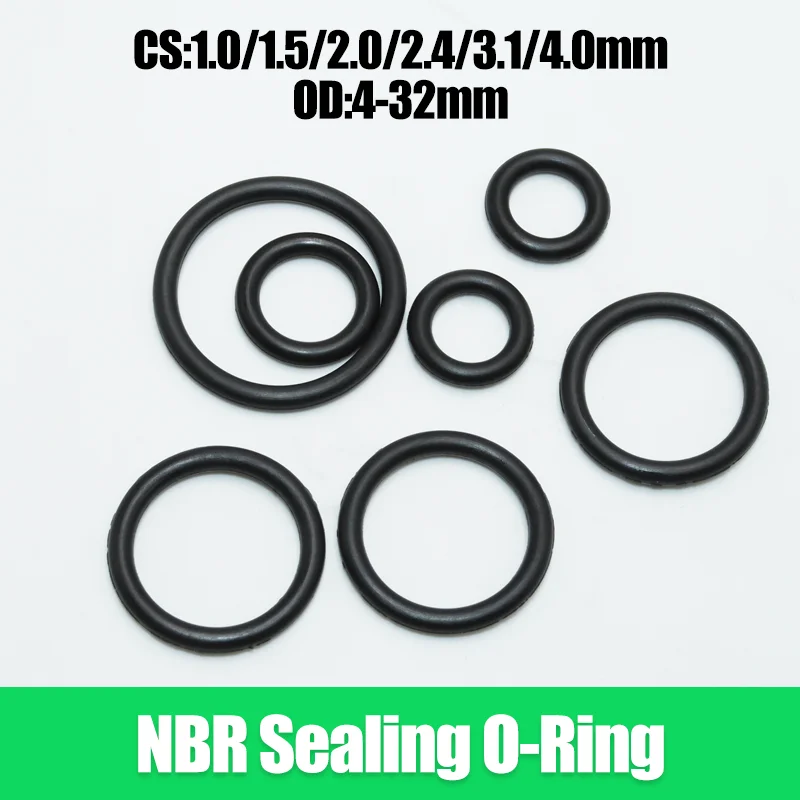 100/20pcs NBR O-ring Sealing Gasket CS 1/1.5/2/2.4/3/4mm Car Faucet Hose Plumbing Seal Washer Water Oil Resistant Rubber O Ring