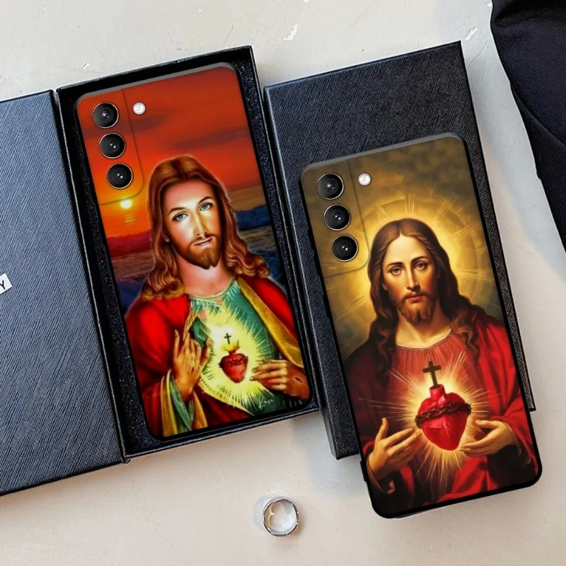 Divine Mercy Jesus Cross Phone Case for Samsung Galaxy S22 S3 S21 S20 FE Ultra S10 S9 S8 Plus S10e Note 20 Ultra 10 Plus Cover