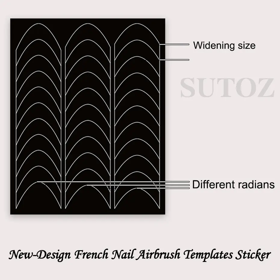 French Nails Template Stickers Nail Edge Strip Wave Design French-style Manicure Auxiliary DIY Tip Tools Decal Accessories #H358