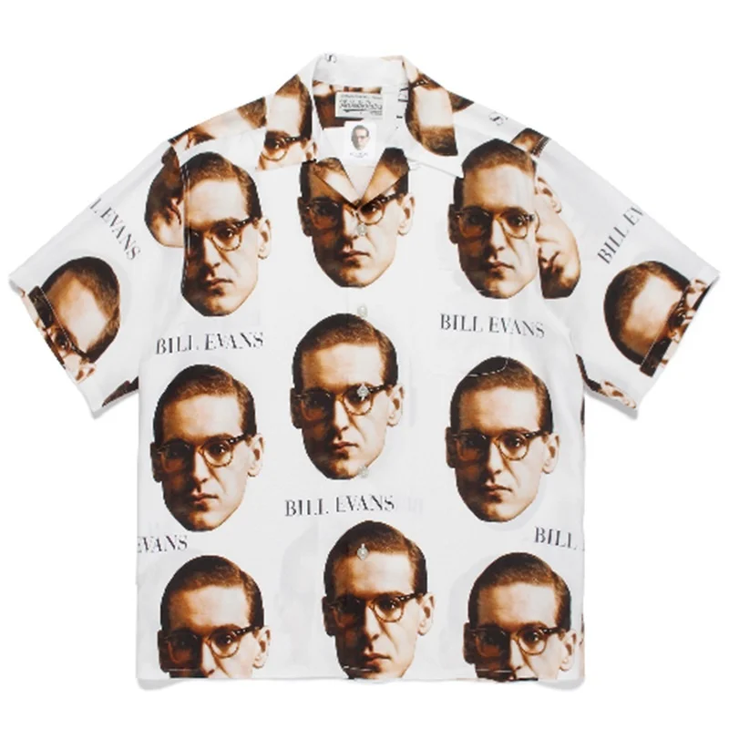 WACKO MARIA Classic Mens Womens Couple Hip Hop Loose Digital High Quality Print Pattern Hawaiian Short Sleeve Shirt