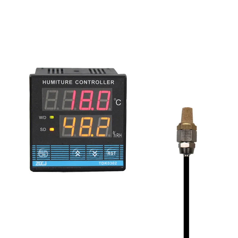 digital TDK0302 humidity temperature controller meter work with heater and cooling fan or humidifier with a 2 in 1 sensor