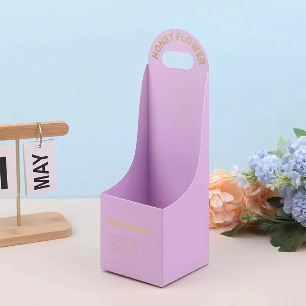 5 Stück Kreative Tragbare Faltbare Blumenbox Handgefaltete Mehrfarbige Blumen-Geschenkbox Dicke Karton-Bouquet-Verpackungsbox – Detail 2