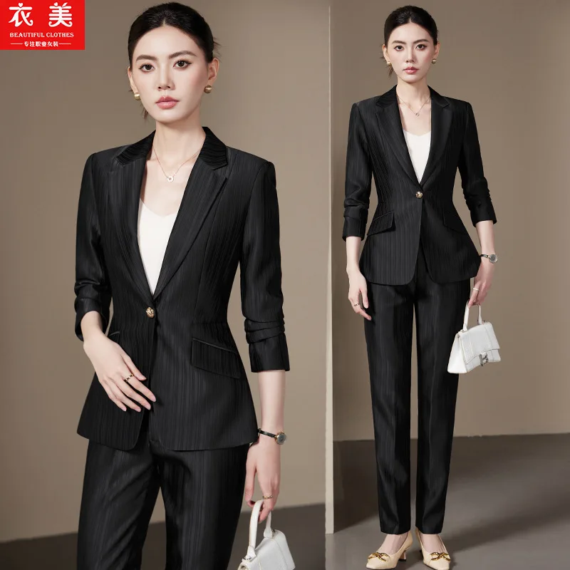 Ensemble de costume professionnel de déplacement à la mode et élégant pour femmes, Style déesse, vêtements de cérémonie d'affaires pour gestionnaire d'hôtel, Profession