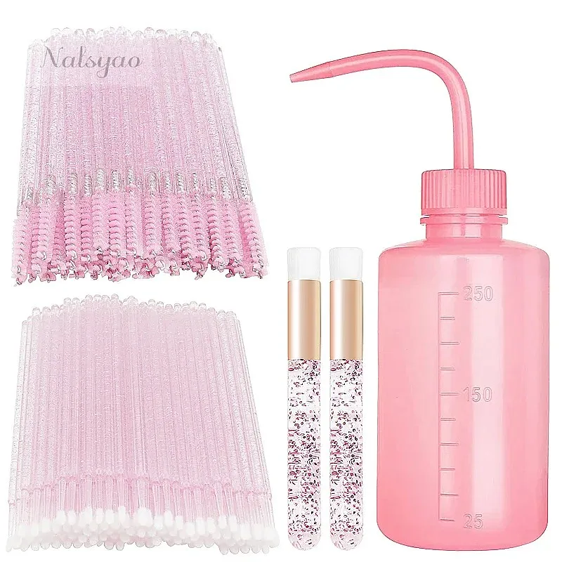 CNKESS 153 Pcs Crystal Makeup Brushes Set Lash Shampoo Eyebrow Microbrush Swab Comb Eyelash Extension Tools
