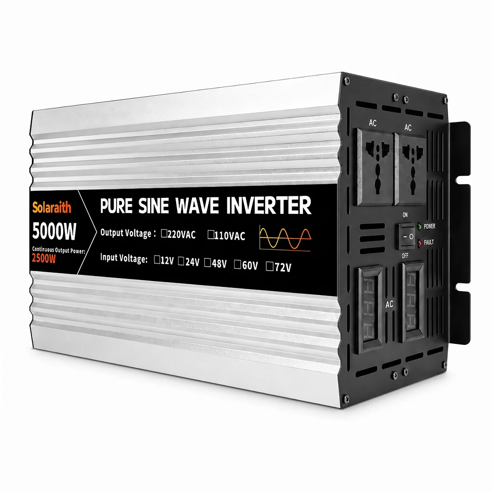 Hot Sale 5000W 12V To 220V Pure Sine Wave Car Inverter For Automotive Industrial Home & Air Conditioner Use Single Phase