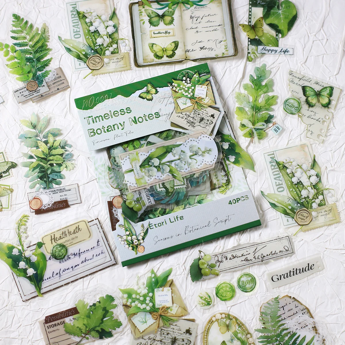 40 Stück Scrapbook-Aufkleber, Vintage-Blumen, Scrapbooking, Junk-Journal, Basteln, Verzierung, Dekoration, Aufkleber, Scrapbook-Aufkleber