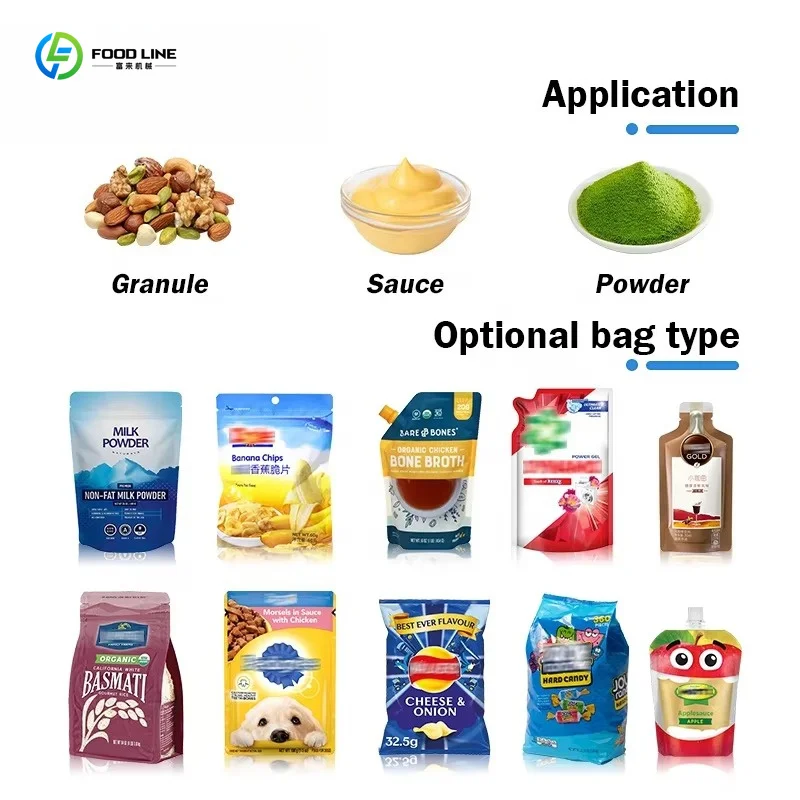 Customized Industrial High Speed Rotary Filling Machinery Zipper Vertical Bag Packer For Sugar Beans Chocolate Dates Dog Food