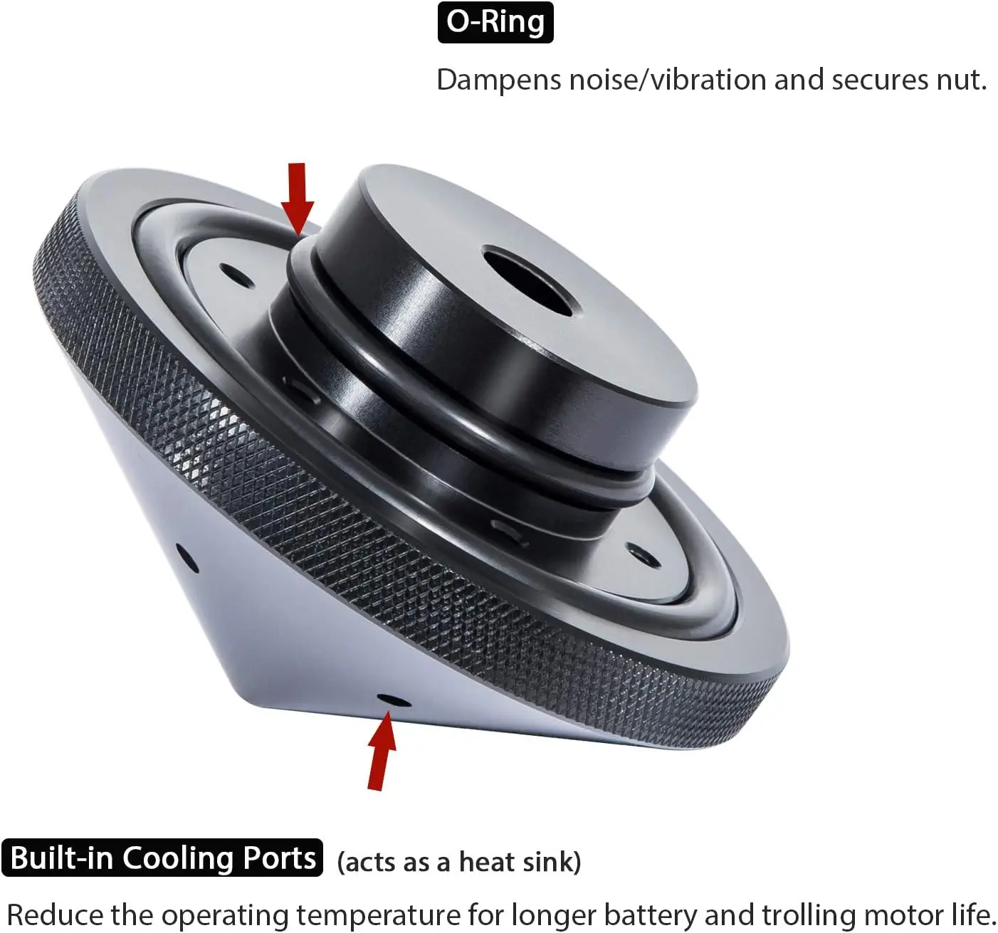 MinnKota 80 suppressor support nut, GFEL-MK-BK-DP motor support nut compatible with MinnKota 101 and 112 replaced with T-H