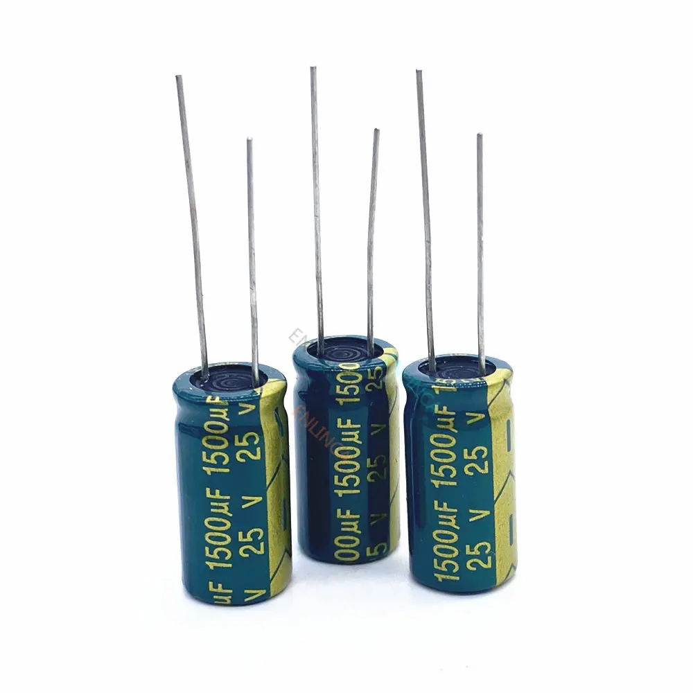 2pcs/lot 25V 1500UF Low ESR/Impedance high frequency aluminum electrolytic capacitor size 10*20 1500UF25V 20%