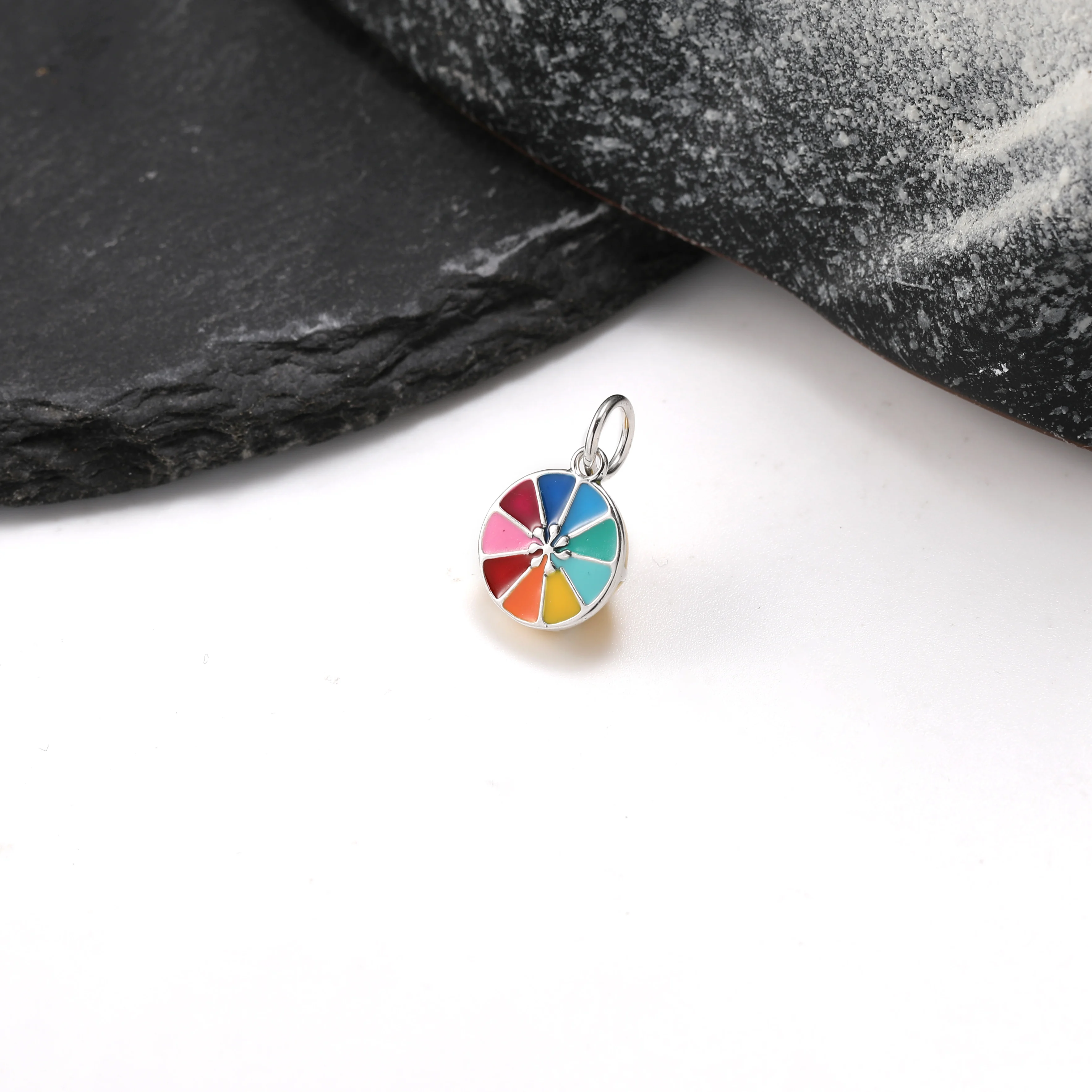 DJ310 echter 925er Sterlingsilber, exquisiter Mode-Schlüsselanhänger zum Selbermachen mit Lemon Twist-Anhänger