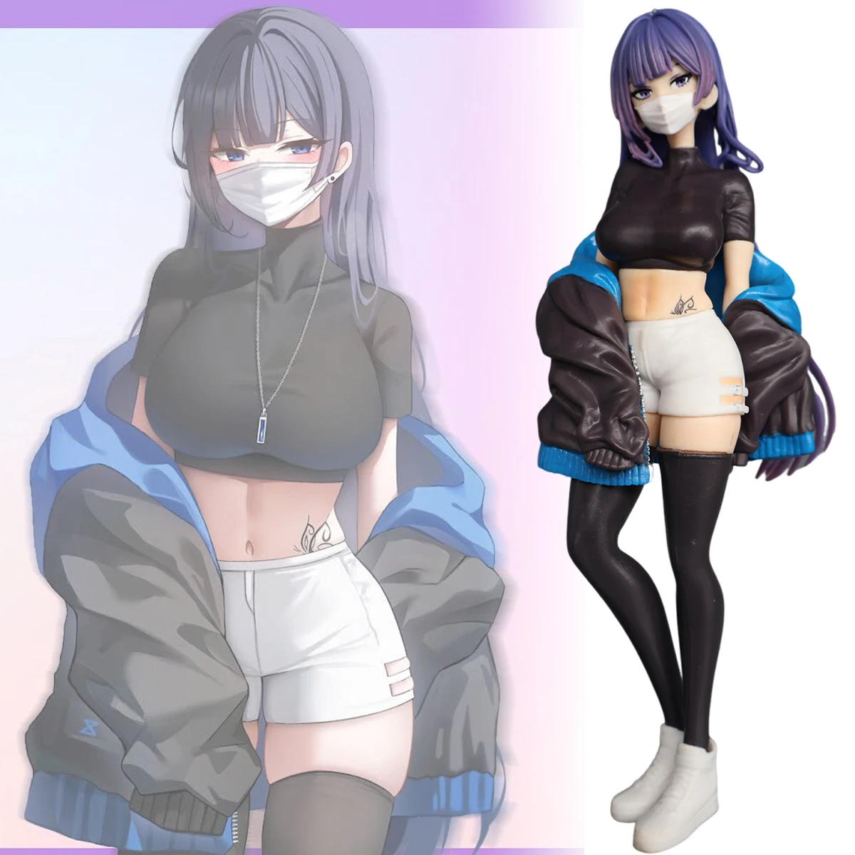 

22CM Mask Shoujo Yuna 1/7 MaxCute Sexy Girl Anime Action Figures PVC Collection Doll Model Toys Festive Gift Anime Fans