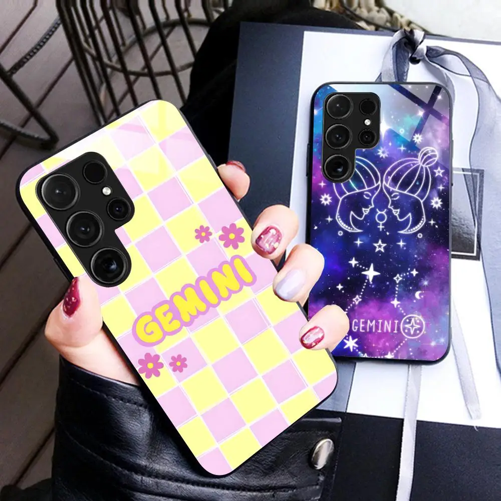 

Zodiac Sign Gemini Phone Case for Samsung Galaxy A56 55 54 53 52 51 36 35 34 23 16 15 5G Glass Protective Cover