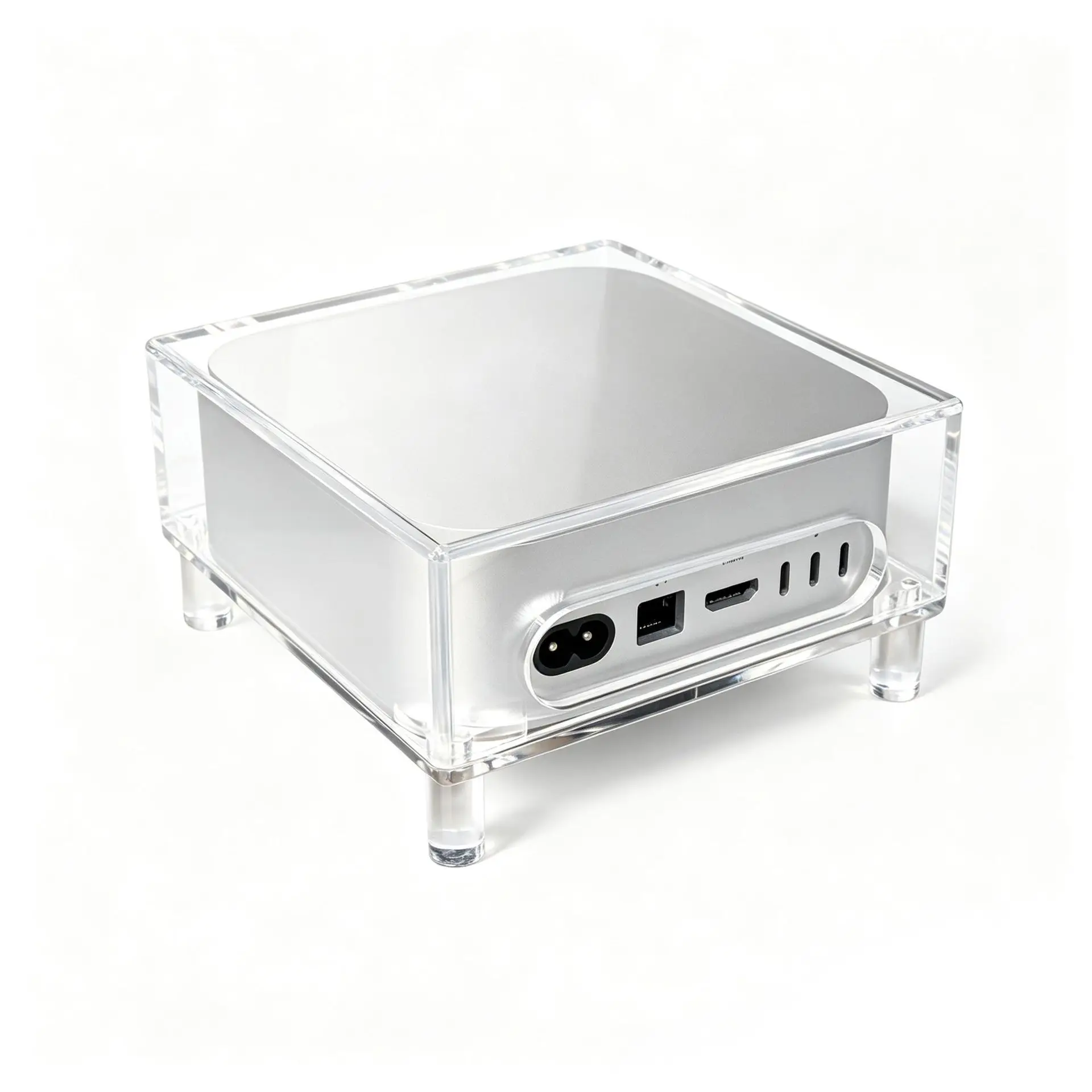 Invisible Protective Case for Mac Mini M4, Anti‑Scratch Cover, Precise Cutouts Desktop Mini PC Protective Shell