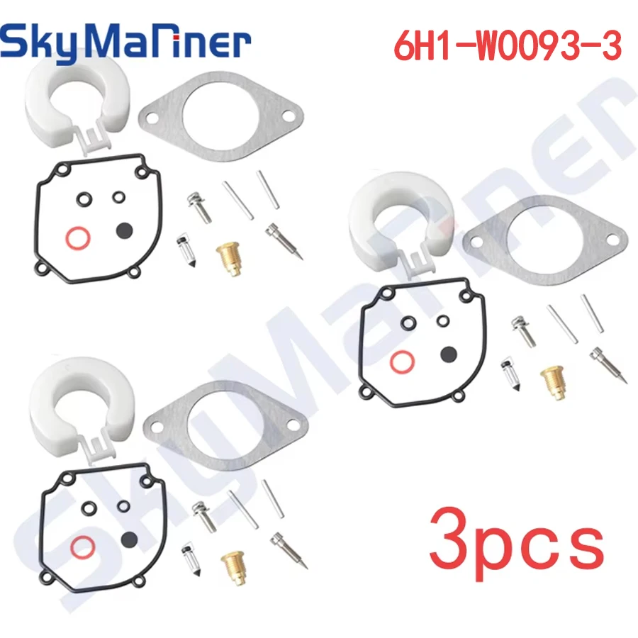 6H1-W0093 6H1-W0093-01 Carburetor Repair Kit For Yamaha Outboard Motor 2T 75HP 80HP 90HP, Sierra 18-7291 6H1-W0093-00