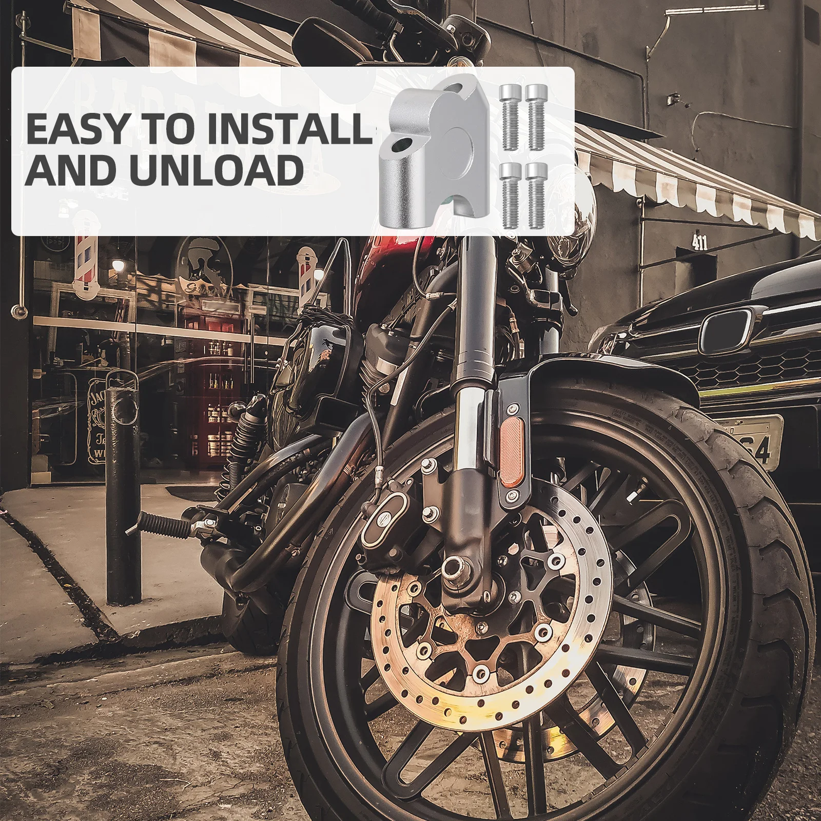 

Motorcycle Handlebar Riser 30mm Height 20mm Backset Aluminum Alloy Easy Install Comfort Fit 22mm Motorbike Parts Handle Bar