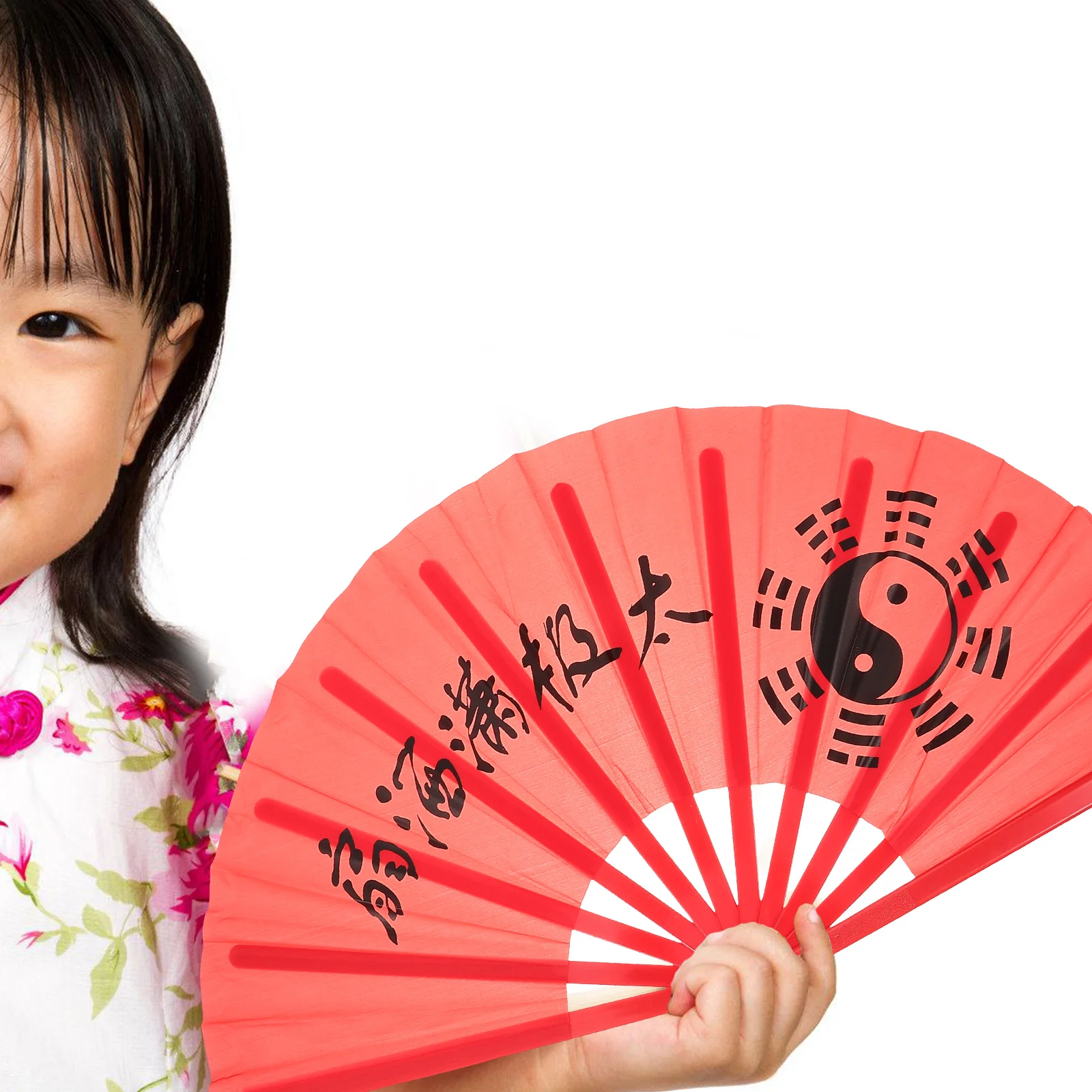

Folding Fans Chi Dancing H held Child H Fan Portable Red Plastic Bone Martial Arts Performance Fan Lightweight