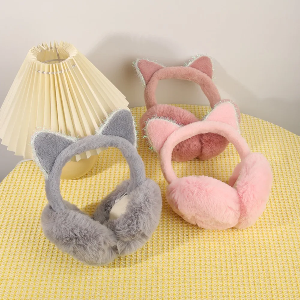 Cache-oreilles moelleux en peluche, protège-oreilles à paillettes, protection contre le froid, garde au chaud, hiver, mode