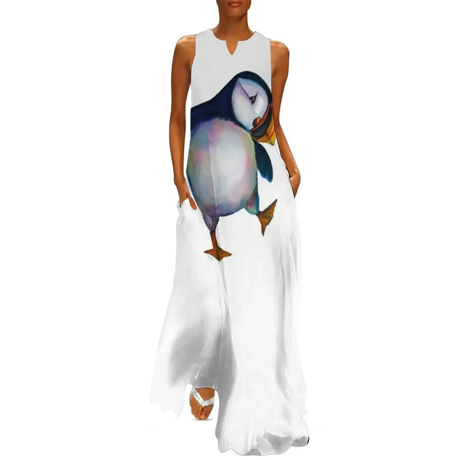 

Watercolour Puffin Long Dress prom dress summer dress woman 2025 summer 2025 women women long dresses