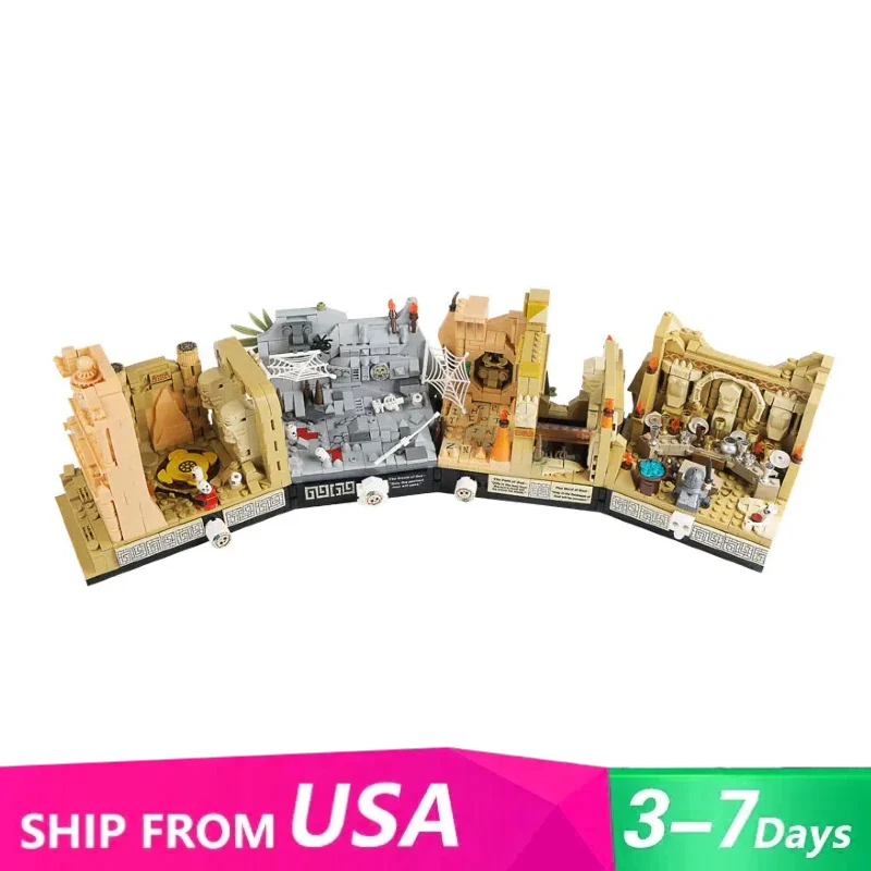 

2388 шт. MOC Raiders of The Lost Ark, строительные блоки, храмы для сцены фильма, модульная модель, кирпич, сделай сам, игрушки-головоломки для детей, подарок