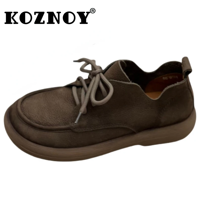 Koznoy 3m Natural Suede Cow Genuine Leather Ladies Spring Summer Autumn Women Soft Soled Comfy Flats Loafers Ankle Boots Shoes