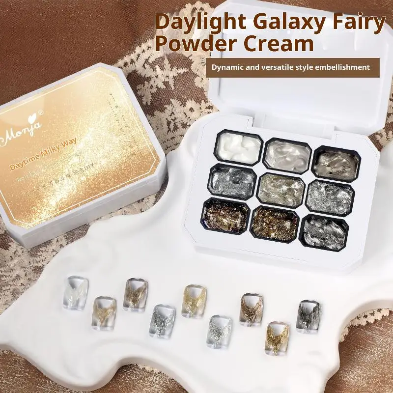 กาวติดเล็บ 9 สี 1 ชิ้น - กาวเพชรแบบแตก - กาวน้ำมันเล็บที่ทนทานสำหรับตกแต่งเล็บ DIY